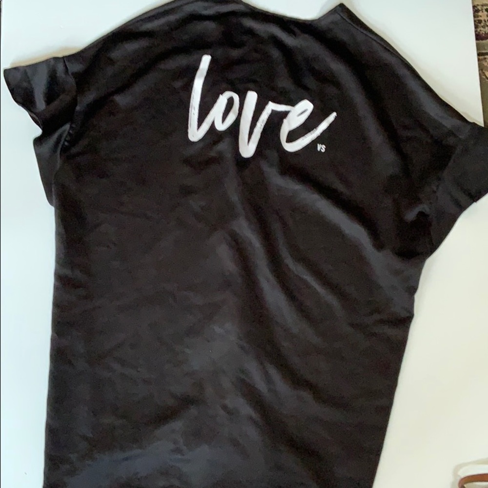 Victoria’s‎ Secret Black Love Kimono Silky Satin Wrap